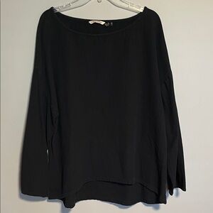 Soft Surroundings Black Cotton Hi/Lo Cut Shirt Size XL